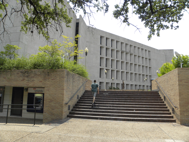 The plaza in front of the Perry-Castaneda Library